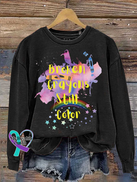 Broken Crayons Still Color Casual Sweatshirt Black / S