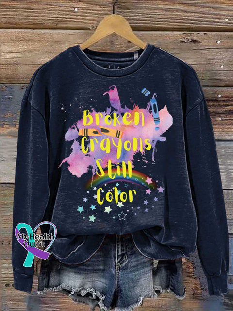 Broken Crayons Still Color Casual Sweatshirt Blue / S