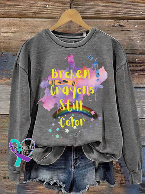 Broken Crayons Still Color Casual Sweatshirt Grey / S