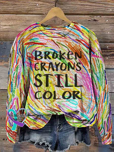 Broken Crayons Still Color Casual Sweatshirt Multicolor / S