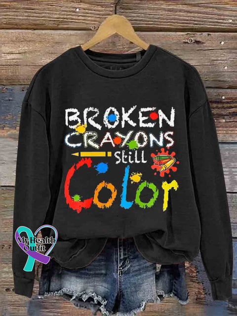 Broken Crayons Still Color Casual Sweatshirt Multicolor / S