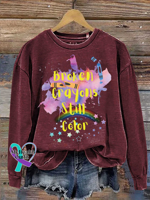 Broken Crayons Still Color Casual Sweatshirt Red / S