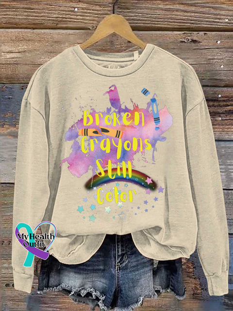 Broken Crayons Still Color Casual Sweatshirt Sand / S