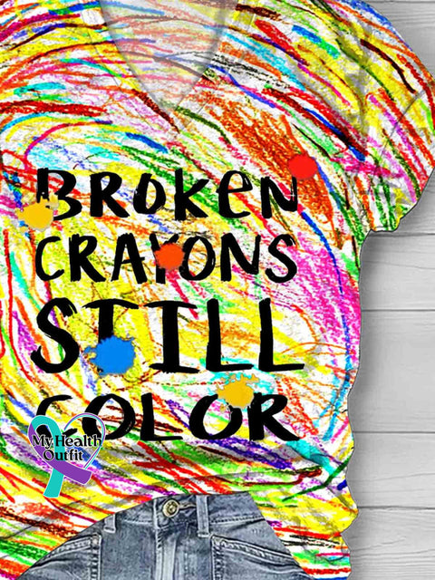 Broken Crayons Still Color Casual T-Shirt