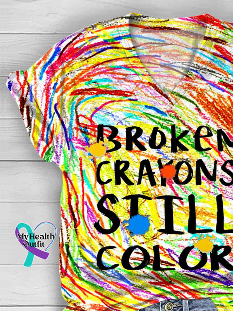 Broken Crayons Still Color Casual T-Shirt