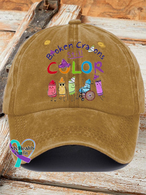 Broken Crayons Still Color Ladies Print Baseball Cap Turmeric / One-Size