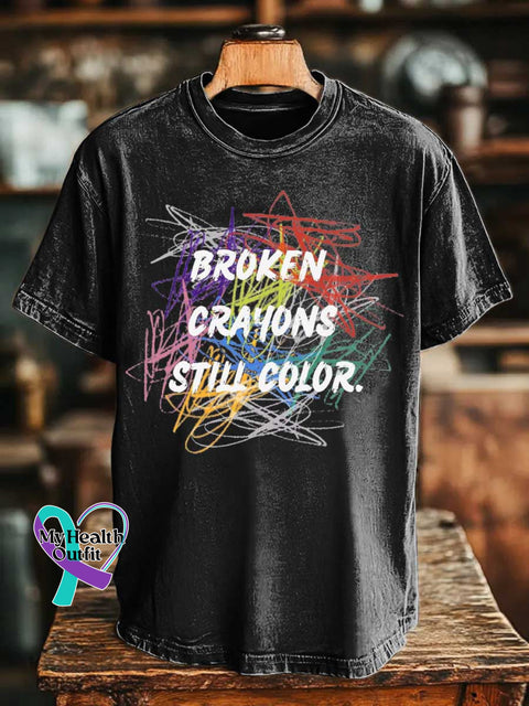 Broken Crayons Still Color Mental Health Awareness T-shirt Black / S