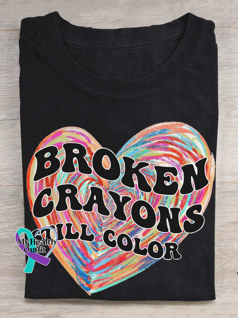 BROKEN CRAYONS STILL COLOR Mental Health Awareness T-shirt Black / S