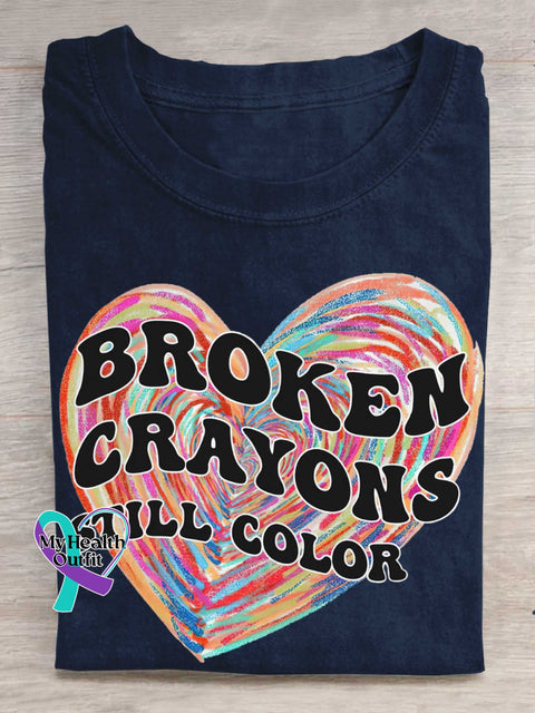 BROKEN CRAYONS STILL COLOR Mental Health Awareness T-shirt Blue / S