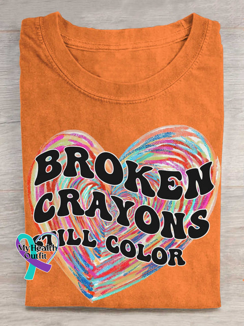 BROKEN CRAYONS STILL COLOR Mental Health Awareness T-shirt Orange / S