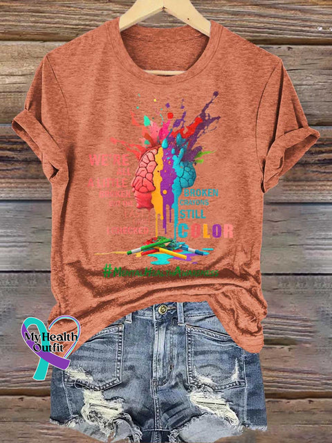 Broken Crayons Still Color Mental Health Awareness T-shirt Orange / S