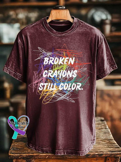 Broken Crayons Still Color Mental Health Awareness T-shirt Red / S