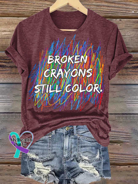 Broken Crayons Still Color Mental Health Awareness T-shirt Red / S