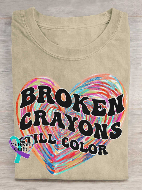BROKEN CRAYONS STILL COLOR Mental Health Awareness T-shirt Sand / S
