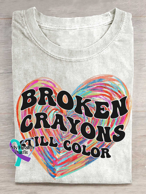 BROKEN CRAYONS STILL COLOR Mental Health Awareness T-shirt White / S