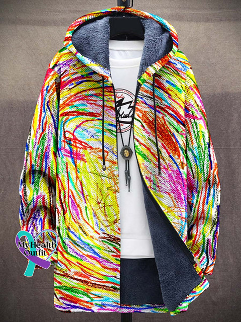 Broken Crayons Still Color Mental Health Motivational Print Unisex Plush Thick Long-Sleeved Sweater