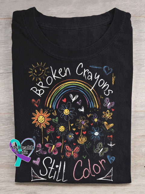 Broken Crayons Still Color T-shirt Black / S