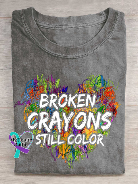 Broken Crayons Still Color T-shirt Grey / S