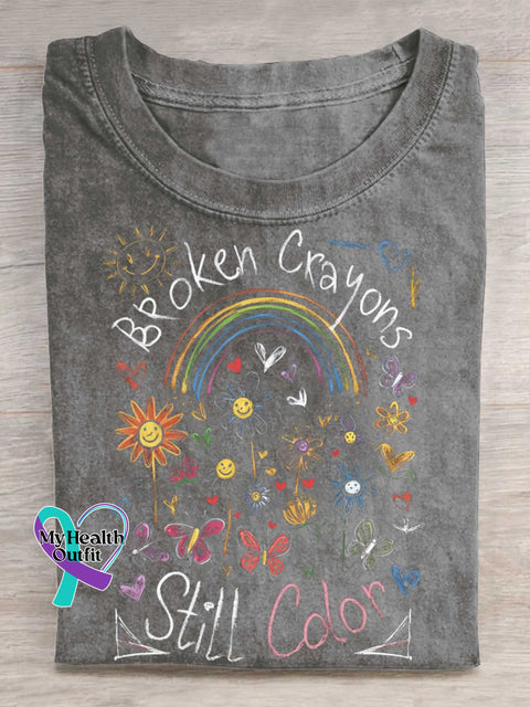 Broken Crayons Still Color T-shirt Grey / S