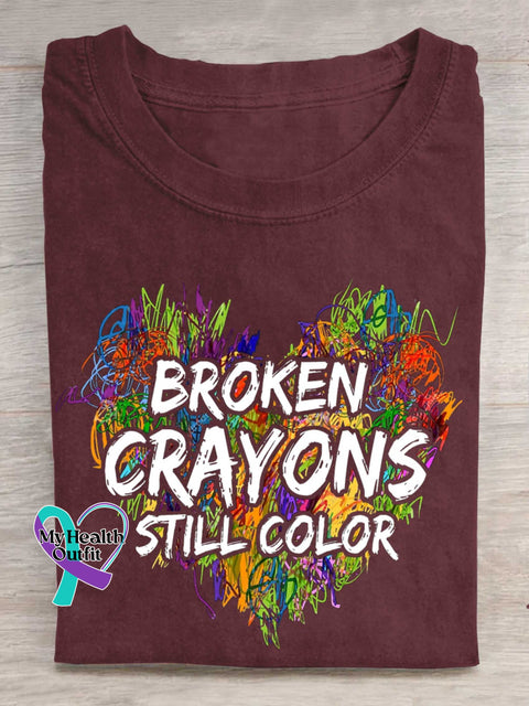 Broken Crayons Still Color T-shirt Red / S