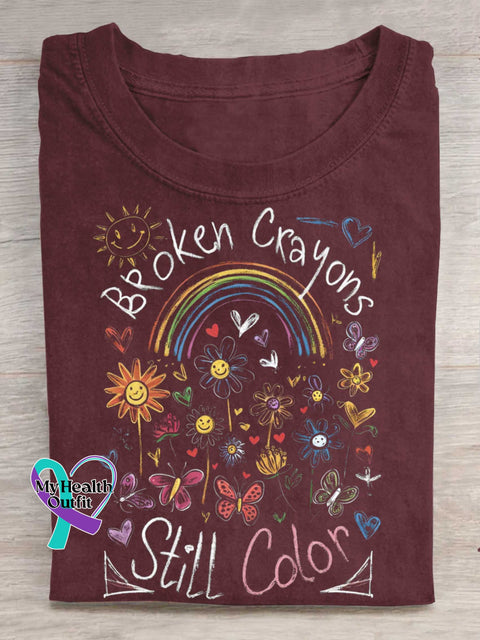 Broken Crayons Still Color T-shirt Red / S