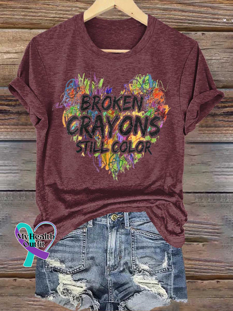 Broken Crayons Still Color T-shirt Red / S