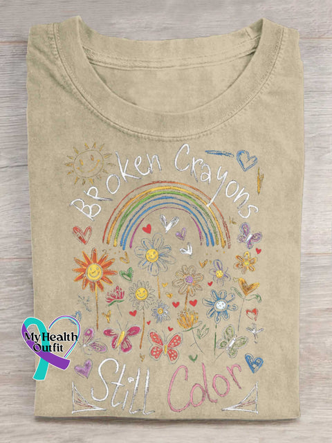 Broken Crayons Still Color T-shirt Sand / S