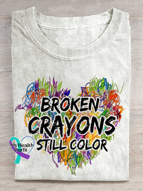Broken Crayons Still Color T-shirt White / S