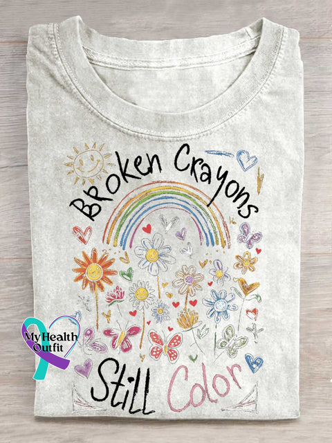 Broken Crayons Still Color T-shirt White / S