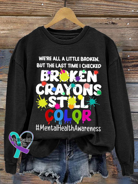 Broken Crayons Still Color Women’s Casual Long-Sleeved Sweater Black / S
