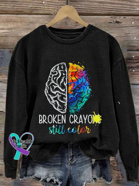 Broken Crayons Still Color Women’s Casual Long-Sleeved Sweater Black / S