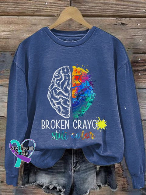 Broken Crayons Still Color Women’s Casual Long-Sleeved Sweater Blue / S