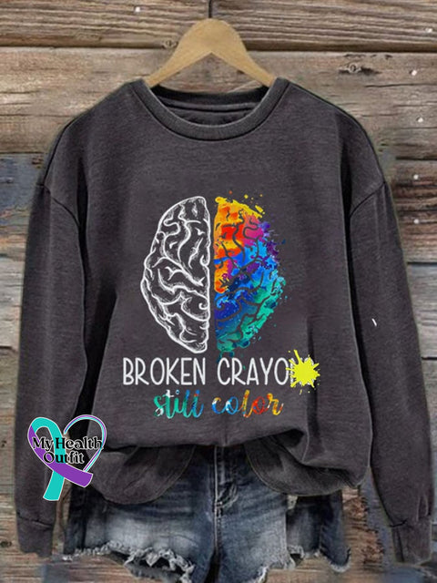 Broken Crayons Still Color Women’s Casual Long-Sleeved Sweater Dark Grey / S