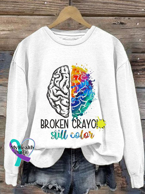 Broken Crayons Still Color Women’s Casual Long-Sleeved Sweater White / S