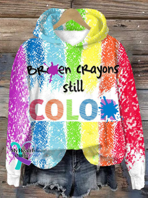 Broken Crayons Still Color Women’s Print Long Sleeve Sweatshirt Picture 1 / S