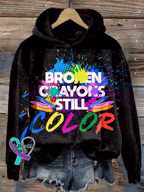Broken Crayons Still Color Women’s Printed Long Sleeve Sweatshirt Picture 1 / S
