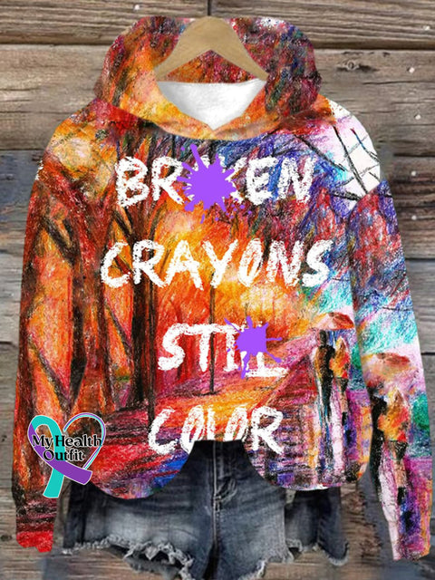 Broken Crayons Still In Color Unisex Printed Long Sleeve Sweatshirt Multicolor / S