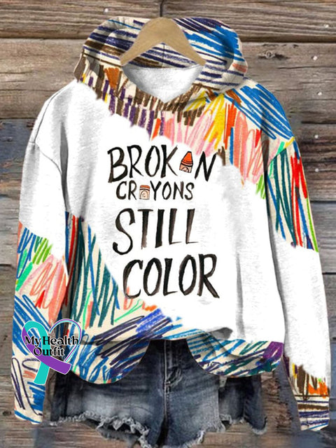 Broken Crayons Still In Color Unisex Printed Long Sleeve Sweatshirt Multicolor / S