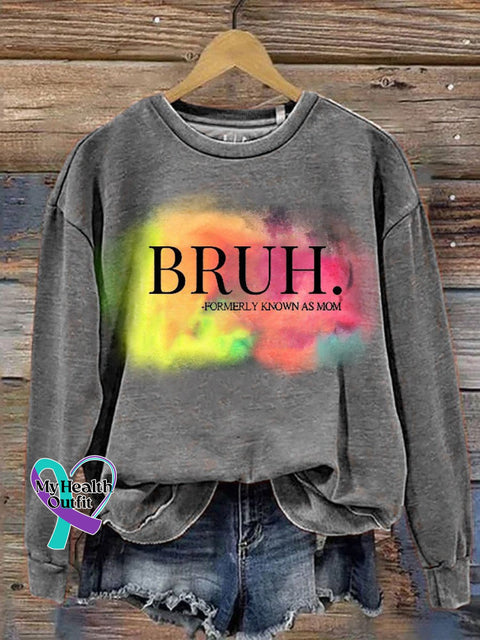 Bruh Casual Sweatshirt Black / S
