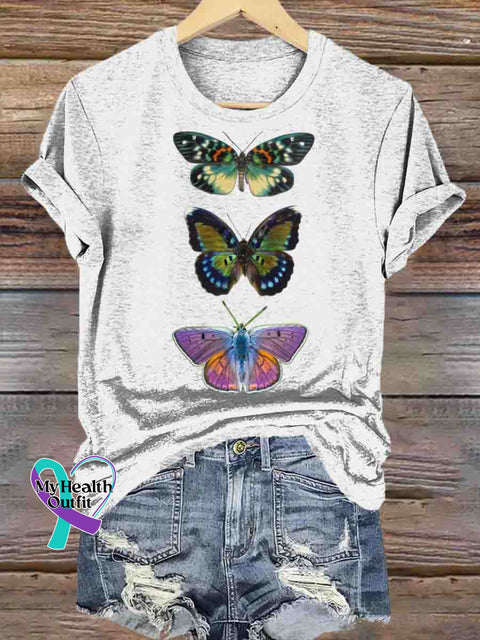 Butterfly Art T-shirt White / S