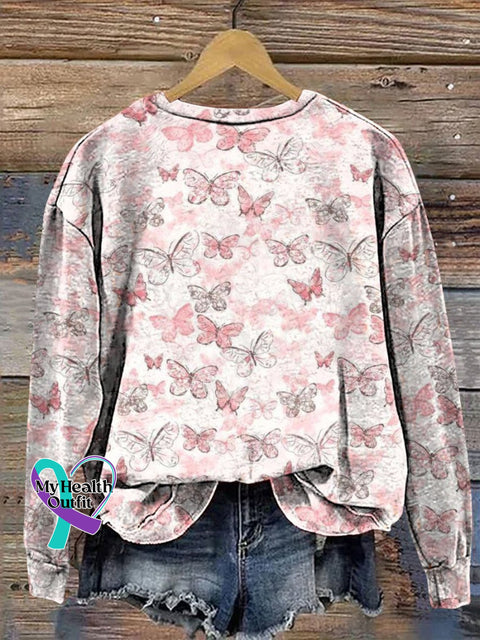 Butterfly Decorative Pattern Casual Sweatshirt