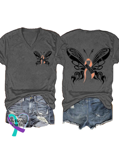Butterfly Short-Sleeved Casual t-Shirt Grey / S
