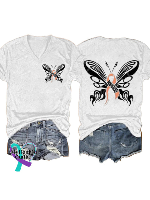 Butterfly Short-Sleeved Casual t-Shirt White / S