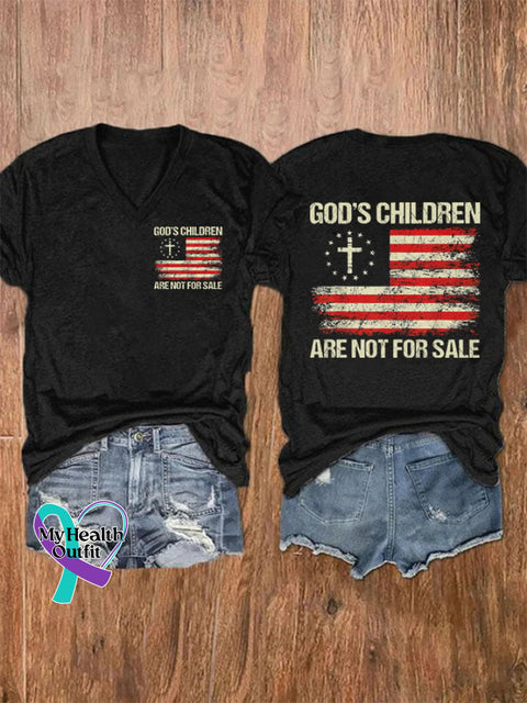 🔥Buy 3 Get 10% Off🔥Women’s Casual God’s Children Are Not For Sale Printed Short Sleeve