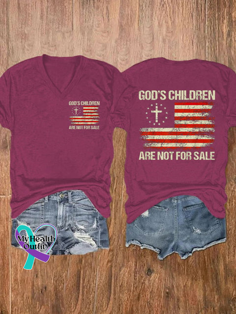 🔥Buy 3 Get 10% Off🔥Women’s Casual God’s Children Are Not For Sale Printed Short Sleeve