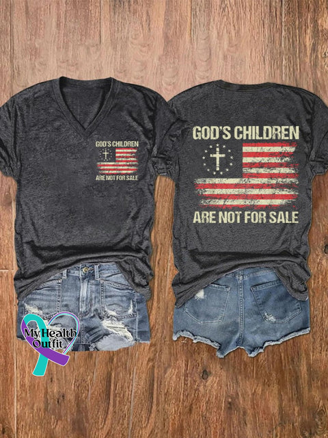 🔥Buy 3 Get 10% Off🔥Women’s Casual God’s Children Are Not For Sale Printed Short Sleeve