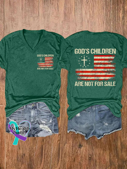 🔥Buy 3 Get 10% Off🔥Women’s Casual God’s Children Are Not For Sale Printed Short Sleeve