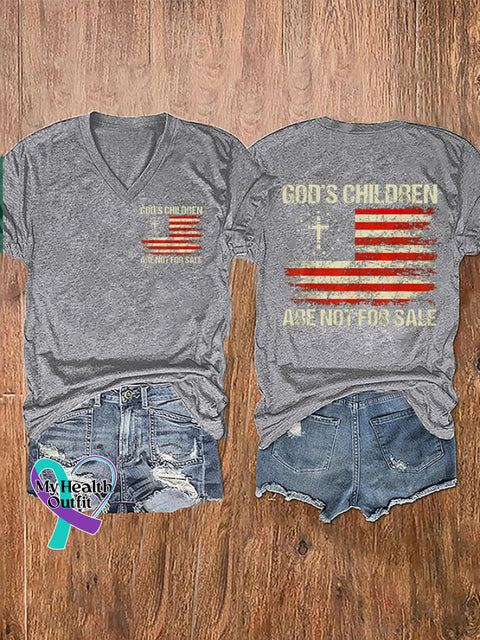 🔥Buy 3 Get 10% Off🔥Women’s Casual God’s Children Are Not For Sale Printed Short Sleeve