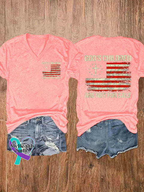 🔥Buy 3 Get 10% Off🔥Women’s Casual God’s Children Are Not For Sale Printed Short Sleeve
