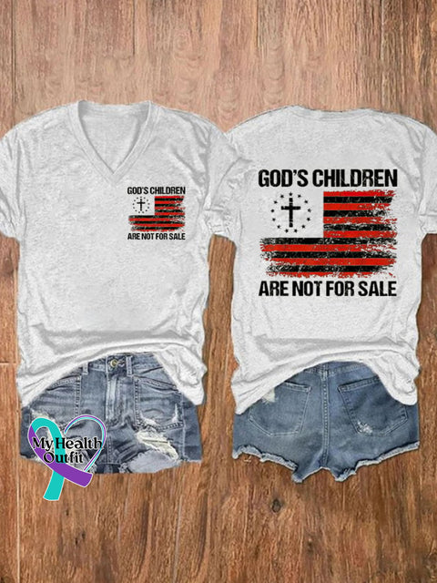 🔥Buy 3 Get 10% Off🔥Women’s Casual God’s Children Are Not For Sale Printed Short Sleeve